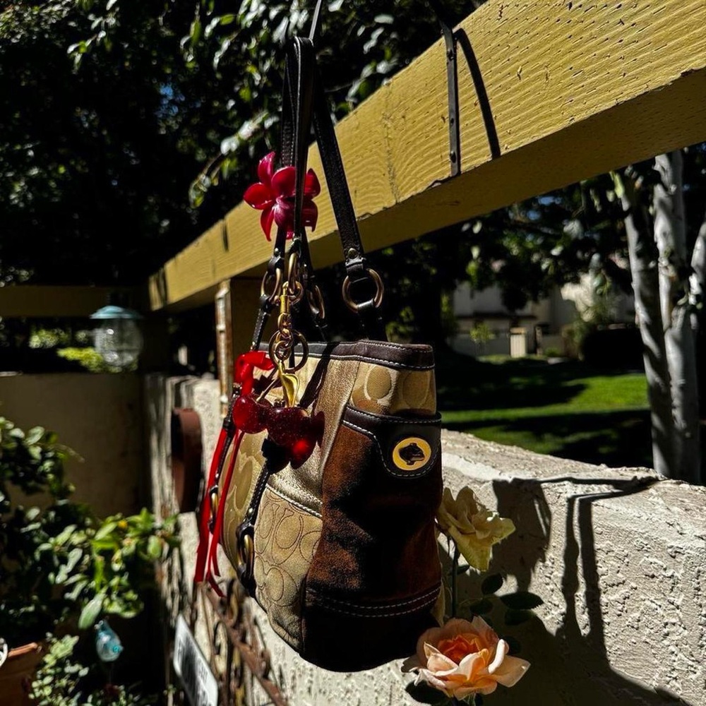 Y2k Brown Coach Patchwork Tote - image 2